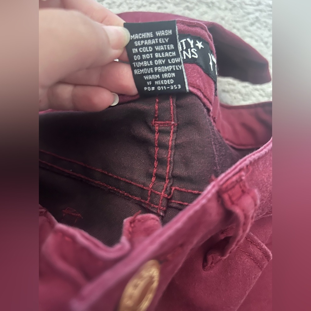 Celebrity Pink Jeans | Burgundy Stretch Skinny Pants | Women’s Size 7 - Picture 7 of 7